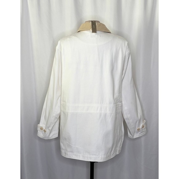NWT!! J. CREW Barn Jacket Canvas Ivory Corduroy Collar Pockets Outdoors X-Large - Picture 10 of 16
